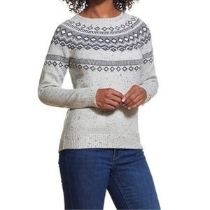 Weatherproof Vintage Gray Fairisle Sweater Size Medium